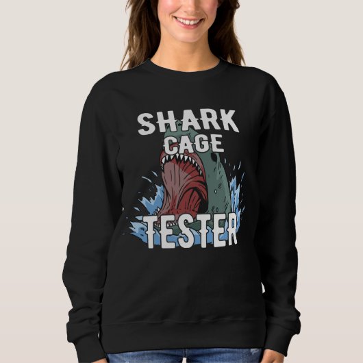 Shark Cage Tester - Funny Ocean Adventure Humor Trui (Voorkant)