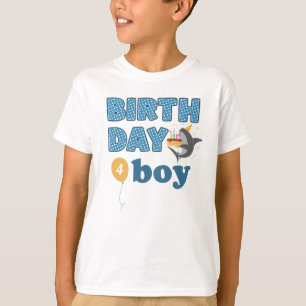 Shark Cake Birthday Boy Leeftijd toevoegen T-shirt