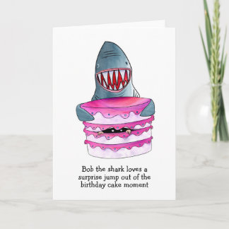 Shark Cake Surprise Verjaardag Kaart