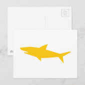 Shark Cartoon Yellow Silhouette Briefkaart (Voorkant / Achterkant)