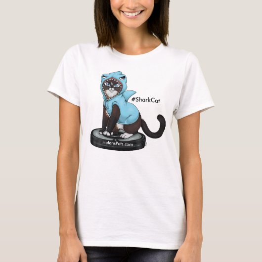 Shark Cat t-shirt Happy Shark Week van #SharkCat (Voorkant)
