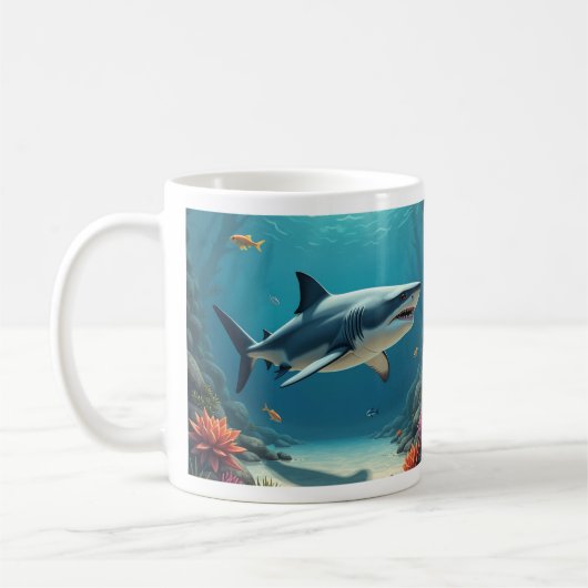Shark Ceramic Coffee Mok (Links)