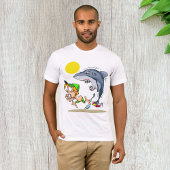 Shark Chasing A Boy Mannen T-shirt