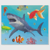 Shark Children Party-inpakpapier Cadeaupapier (Vlak)