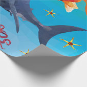 Shark Children Party-inpakpapier Cadeaupapier (Hoek)