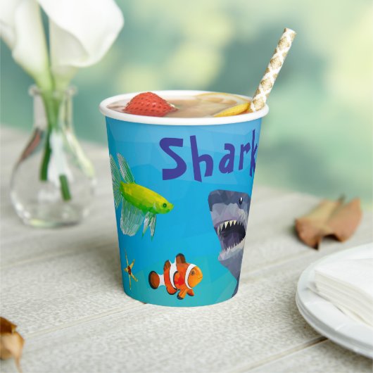 Shark Children Party Papieren beker (Insitu)
