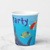 Shark Children Party Papieren beker (Achterkant)