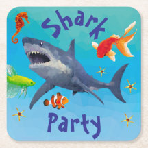 Shark Children Party Papieren Onderzetter