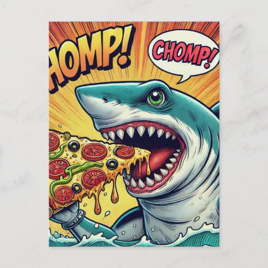 Shark Chomp Pizza! Briefkaart (Voorkant)