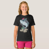 Shark Christmas Candy Cane T-shirt (Voorkant volledig)