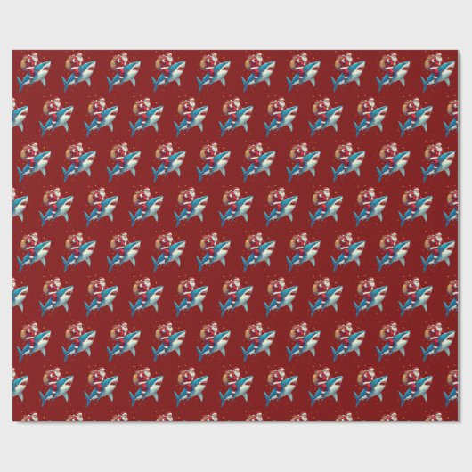 Shark Christmas Gift Wrap Cadeaupapier (Vlak)