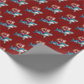 Shark Christmas Gift Wrap Cadeaupapier (Hoek)