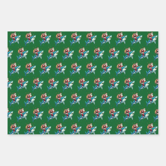 Shark Christmas Gift Wrap Inpakpapier Vel (Voorkant 2)