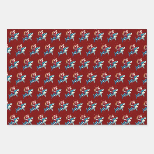 Shark Christmas Gift Wrap Inpakpapier Vel (Voorkant)