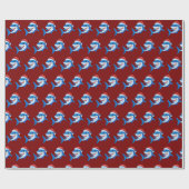 Shark Christmas Santa Hat Gift Cadeaupapier (Vlak)