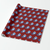 Shark Christmas Santa Hat Gift Cadeaupapier (Uitgerold)