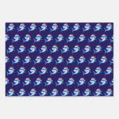 Shark Christmas Santa Hat Gift Inpakpapier Vel (Voorkant 3)