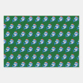 Shark Christmas Santa Hat Gift Inpakpapier Vel (Voorkant 2)