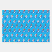 Shark Christmas Santa Hat Gift Oceaan Inpakpapier Vel (Voorkant 3)