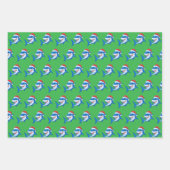 Shark Christmas Santa Hat Gift Oceaan Inpakpapier Vel (Voorkant 2)