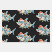 Shark Christmas Santa Hat Xmas Lights Sharkmas Inpakpapier Vel (Voorkant)