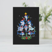 Shark Christmas Tree Funny Shark Lover Christmas P Bedankkaart (Staand voorkant)