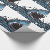 SHARK CHRISTMAS Wrapping Paper Cadeaupapier (Hoek)