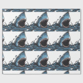 SHARK CHRISTMAS Wrapping Paper Cadeaupapier (Vlak)