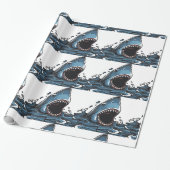 SHARK CHRISTMAS Wrapping Paper Cadeaupapier (Uitgerold)