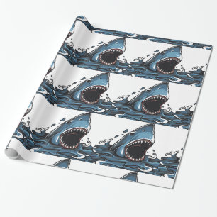 SHARK CHRISTMAS Wrapping Paper Cadeaupapier