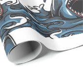 SHARK CHRISTMAS Wrapping Paper Cadeaupapier (Rol Hoek)