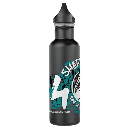 Shark City Blauwgroen Grunge Waterfles Waterfles (Links)