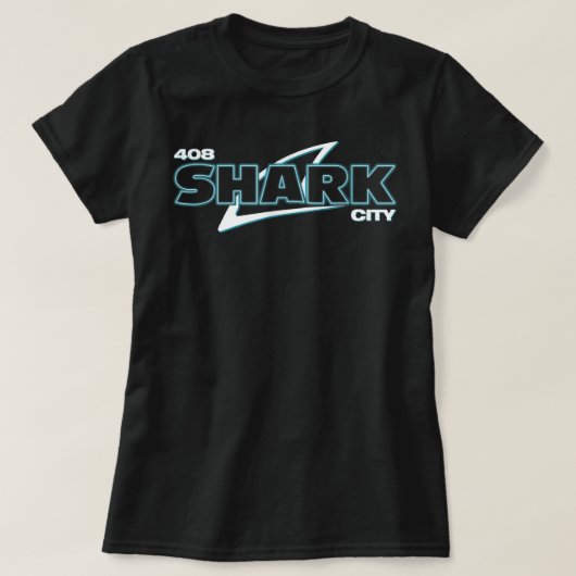 Shark City, San Jose Savages, San Jo, 408, SJ San T-shirt (Design voorkant)