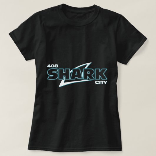 Shark City, San Jose Savages, San Jo, 408, SJ San  T-shirt (Design voorkant)