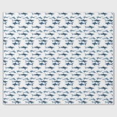 Shark Coastal Theme Blue Decoupage Tissue Paper Cadeaupapier (Vlak)