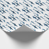 Shark Coastal Theme Blue Decoupage Tissue Paper Cadeaupapier (Hoek)
