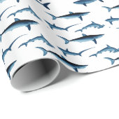 Shark Coastal Theme Blue Decoupage Tissue Paper Cadeaupapier (Rol Hoek)