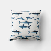 Shark Coastal Theme Blue Decoupage Tissue Paper Kussen (Achterkant)