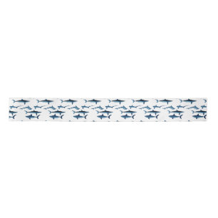 Shark Coastal Theme Blue Decoupage Tissue Paper Satijnen Lint