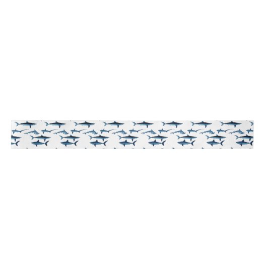 Shark Coastal Theme Blue Decoupage Tissue Paper Satijnen Lint (Voorkant)