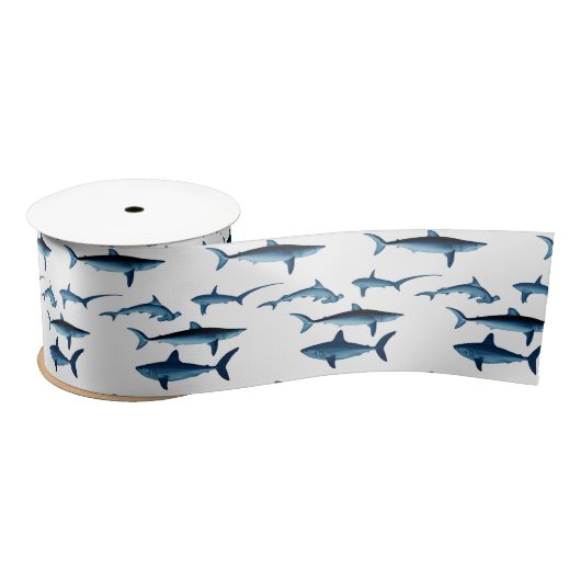 Shark Coastal Theme Blue Decoupage Tissue Paper Satijnen Lint (Spoel)