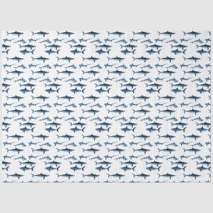 Shark Coastal Theme Blue Decoupage Tissue Paper Tissuepapier