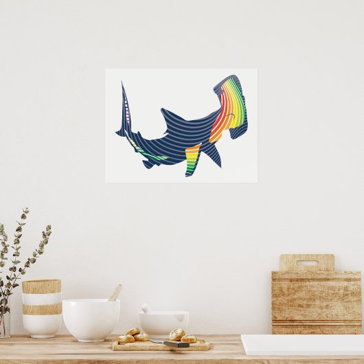 Shark Color Swirl Poster (Keuken)