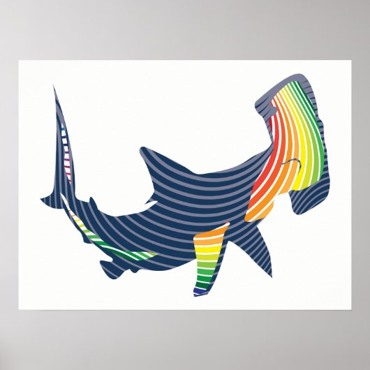 Shark Color Swirl Poster (Voorkant)