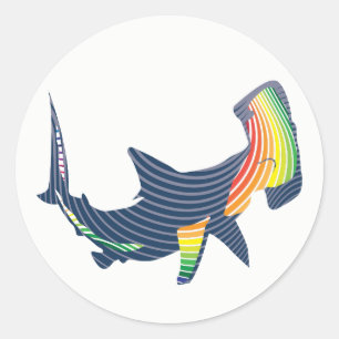 Shark Color Swirl Ronde Sticker