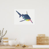 Shark Color Swoosh Poster (Keuken)