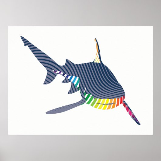 Shark Color Swoosh Poster (Voorkant)