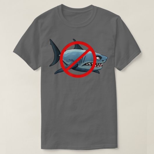 Shark Crossed Out Red Circle No. T-shirt (Design voorkant)