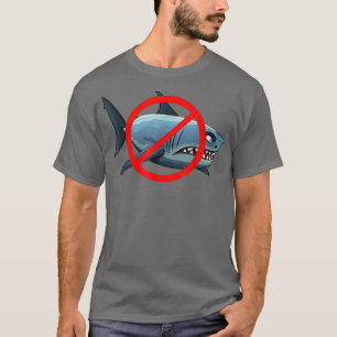 Shark Crossed Out Red Circle No. T-shirt