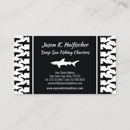 Shark Design for Diver Kapitein Vist Lifeguard Visitekaartje (Voorkant)
